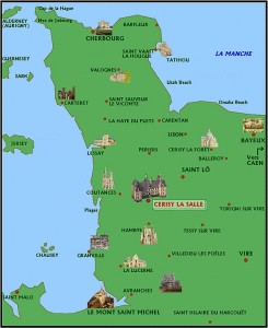 Mappa di Cerisy La Salle (Bassa Normandia - Francia)