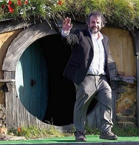 Peter Jackson sul set di Hobbiton (Matamata - Nuova Zelanda)
