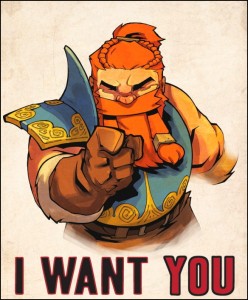 Logo "Dwarf Wants You"