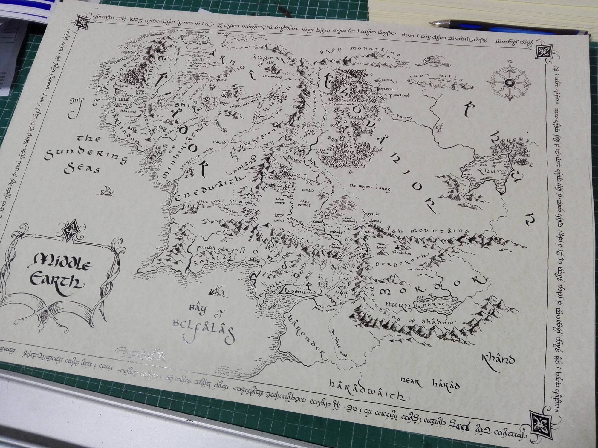 Mappa Terra di Mezzo - Scritto a Mano 3 - Tutto su J.R.R. Tolkien